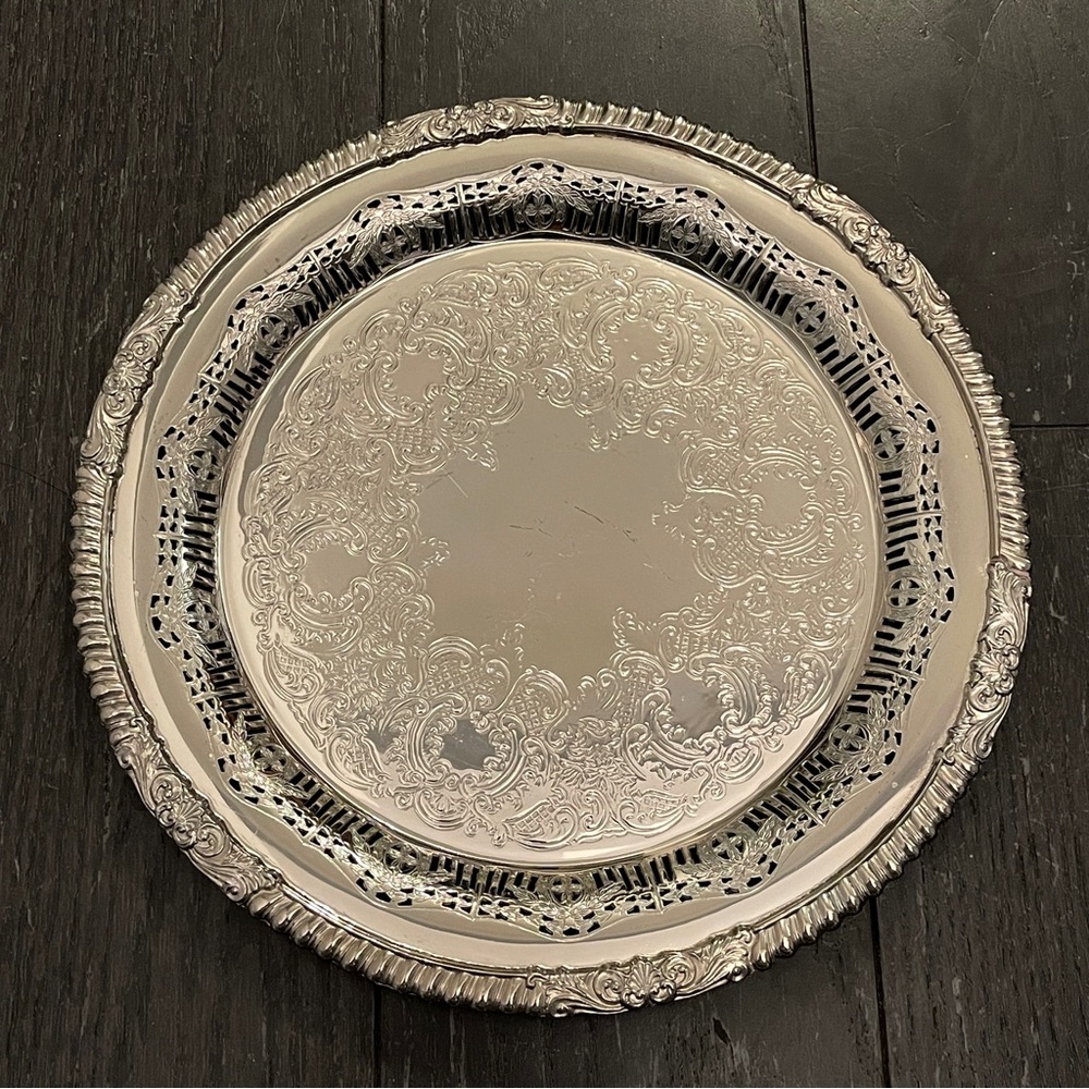 Haddon Hall Official Reproduction Sheffield Silver Plate 10 inch-Serving Tray